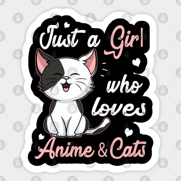 Anime and Cats Lover for Teen Manga kawaii Graphic Otaku Sticker by The Design Catalyst